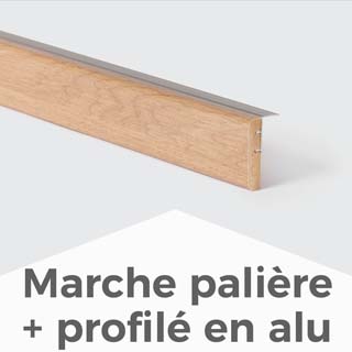 Marche palière avec profilé en aluminium inclus